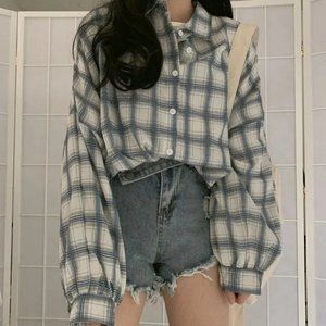 Einshine - Long-Sleeve Plaid Shirt